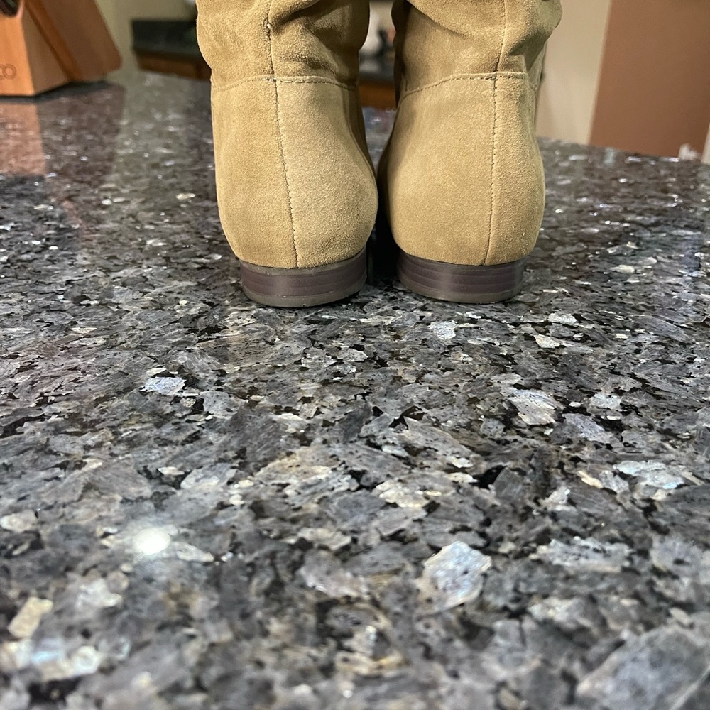 White Mountain Franklin Tan Suede Lace-Up Mid Calf Boots Size 10 - Picture 5 of 9